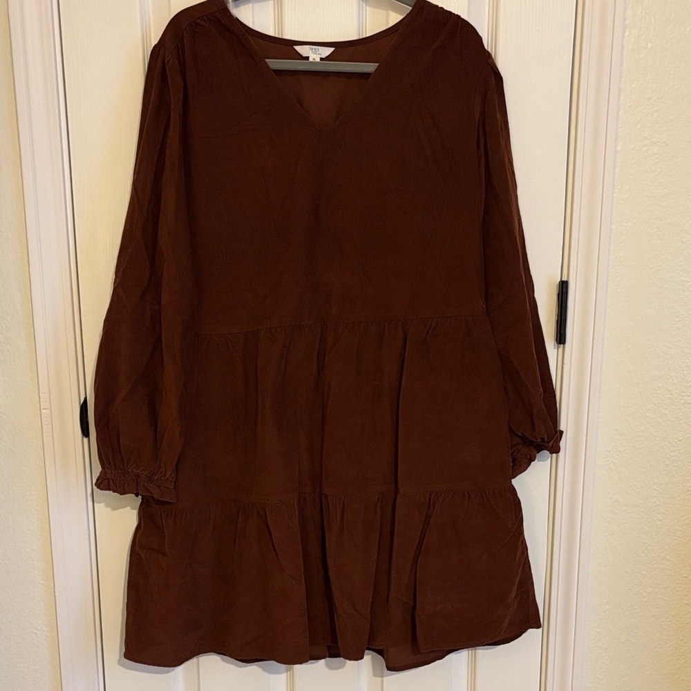 Time and Tru Rich Brown corduroy dress